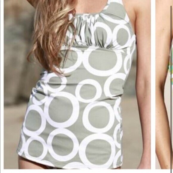 Modbe Modest Swim halter Tankini Mermaid Top Medium - Picture 2 of 12